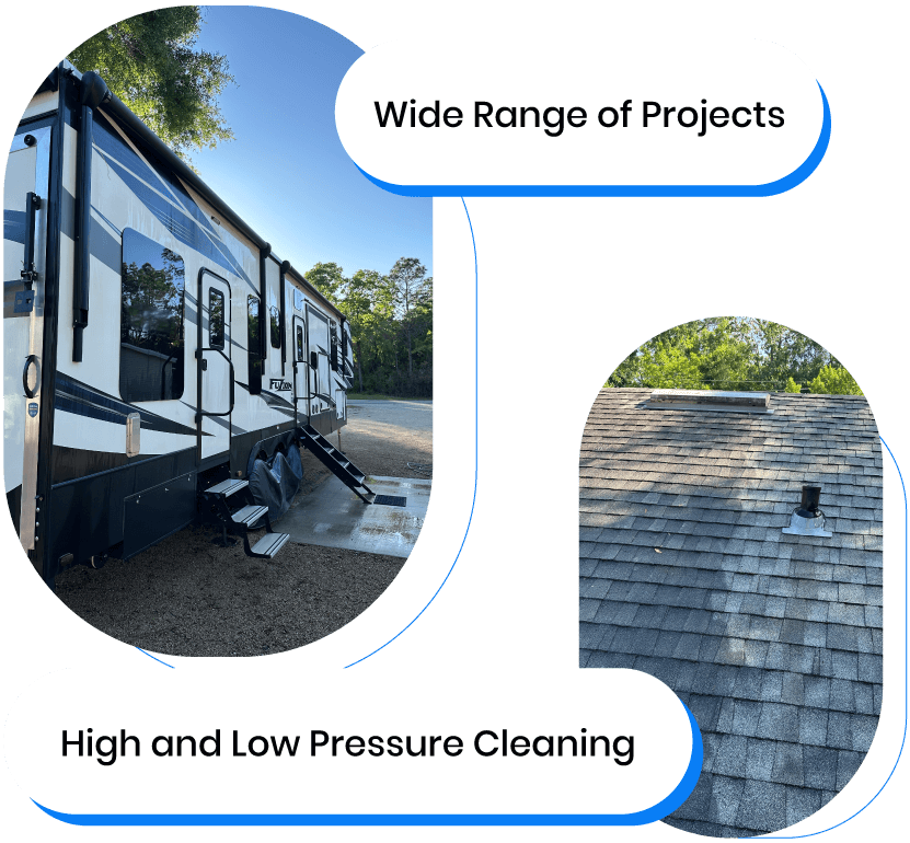 Two Images of example washing projects